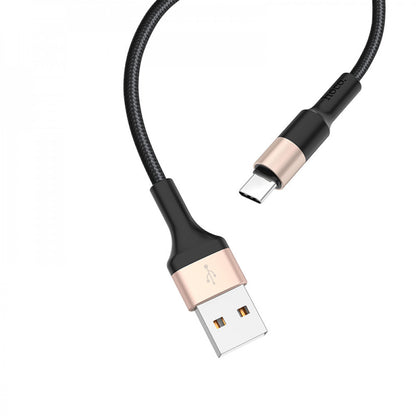 Кабель USB C 2A (1m) — Hoco X26 — Black&Gold