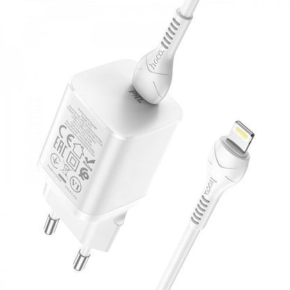 Home Charger | 25W | PD3.0 | C to Lightning Cable (1m) — Hoco N19 — Black