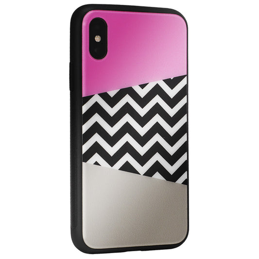 Glass with print TPU Case — iPhone Xs MAX — Pink Gray