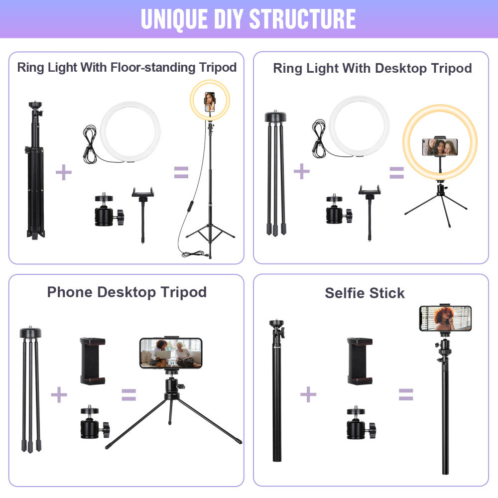 Лампа кольцевая комплект LED 30см CODN-12INCH SET +1.45cm tripod stand