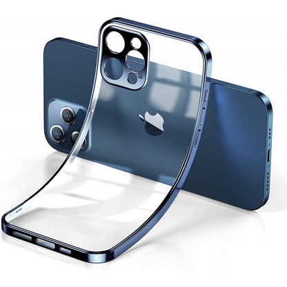 Electroplating TPU Case with Camera Lens protector — iPhone 12 Pro 6.1"  — Blue