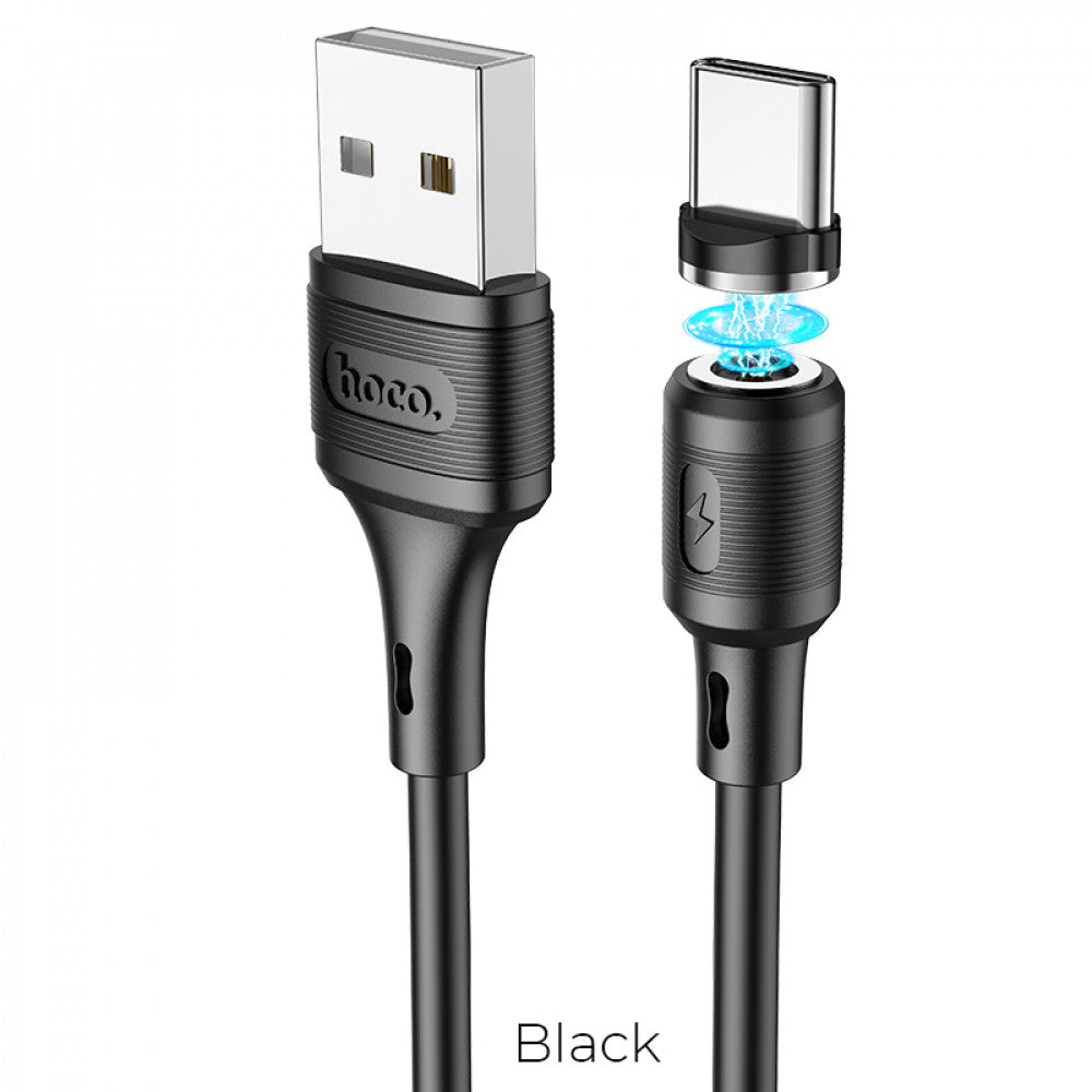 Кабель USB C 2.4A (1m) — Hoco X52 Magnetic — Black