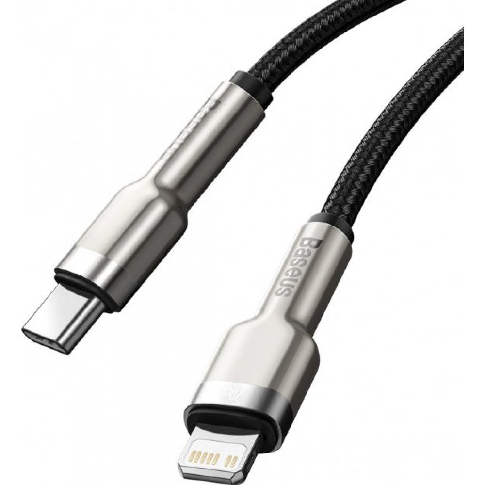 Кабель USB C to Lightning 20W (0.25m) — Baseus (CATLJK-01) Cafule Series Metal — CATLJK-01 Black