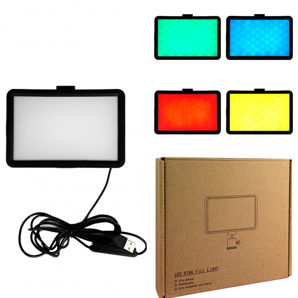 Лампа видеосвет LED | 20 cm 8" | 4 color filters | 120 Lights | USB | 15W,2V