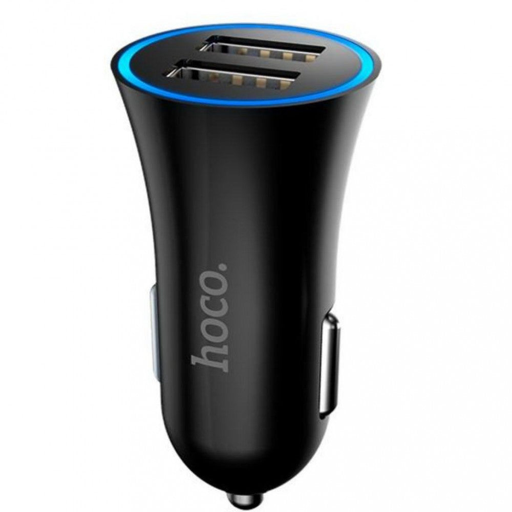 Car Charger | 2.4A | 2U — Hoco UC204 — Black