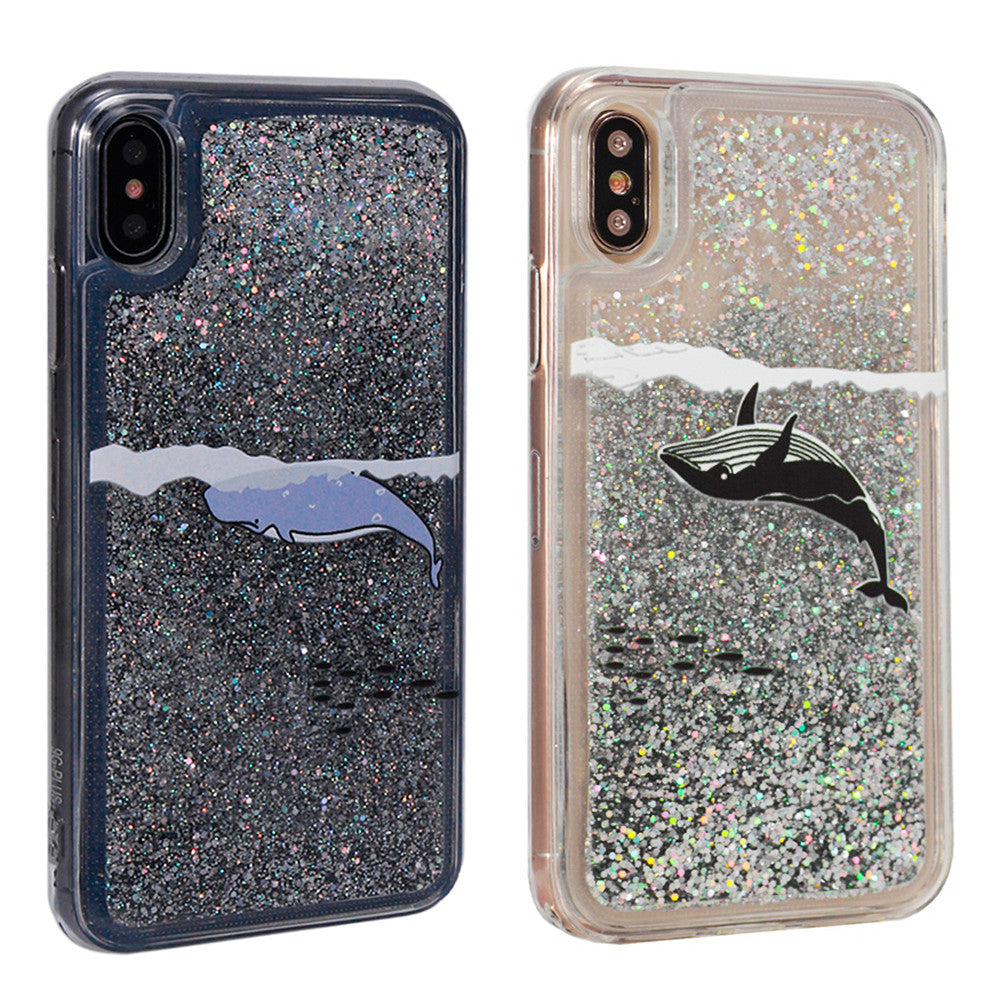 Киты с блестками TPU Case — iPhone X ; Xs