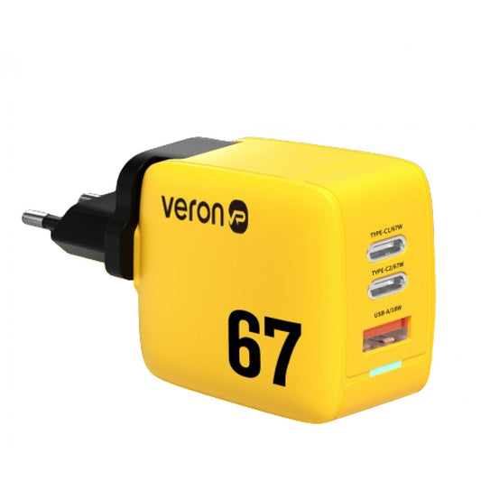 Home Charger | 67W | GaN | 2 PD | QC3.0 — Veron TC-67