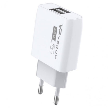 Home Charger | 2.4A | 2U | Lightning Cable (1m) — Veron AC62L