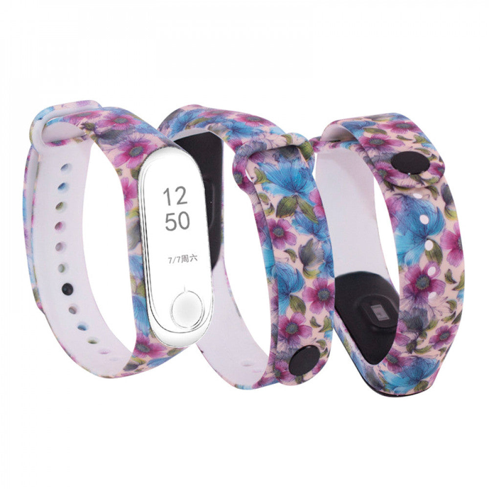 Ремінець Silicone Flowers Design — Xiaomi Mi Band 2