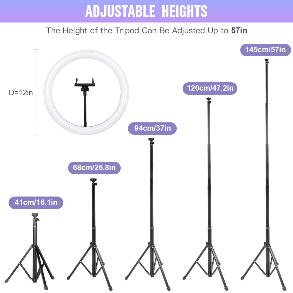 Лампа кольцевая комплект LED 30см CODN-12INCH SET +1.45cm tripod stand