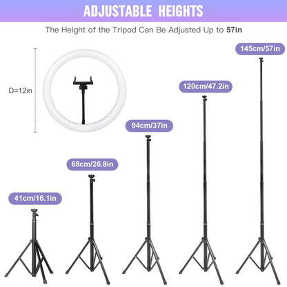 Лампа кольцевая комплект LED 30см CODN-12INCH SET +1.45cm tripod stand