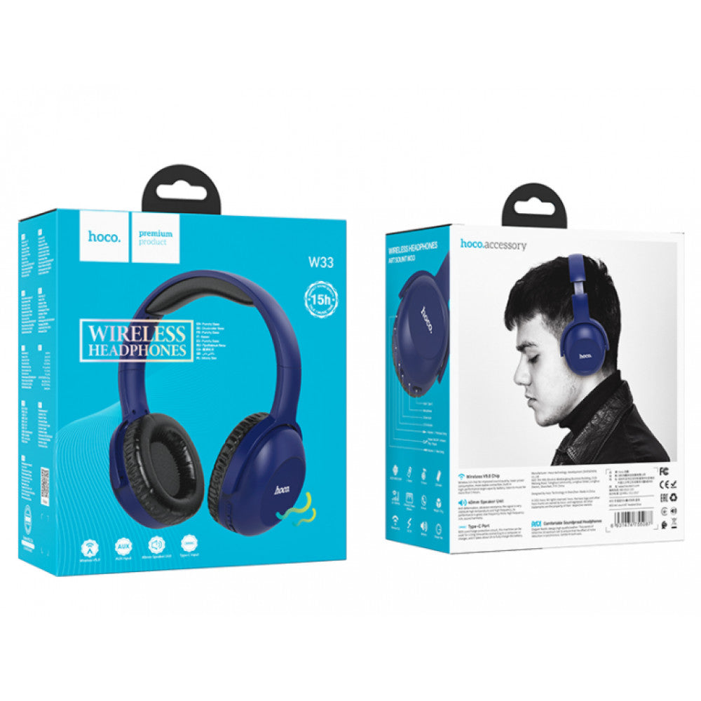 Навушники Bluetooth — Hoco W33 Art sount — Blue