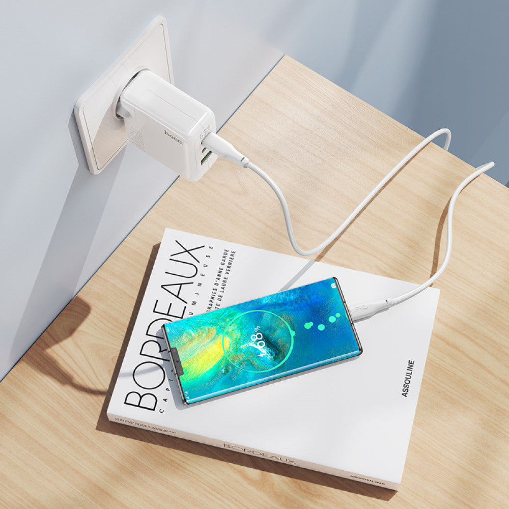 Home Charger | 65W | GaN | 2PD | QC 3.0 — Hoco C115A  — White