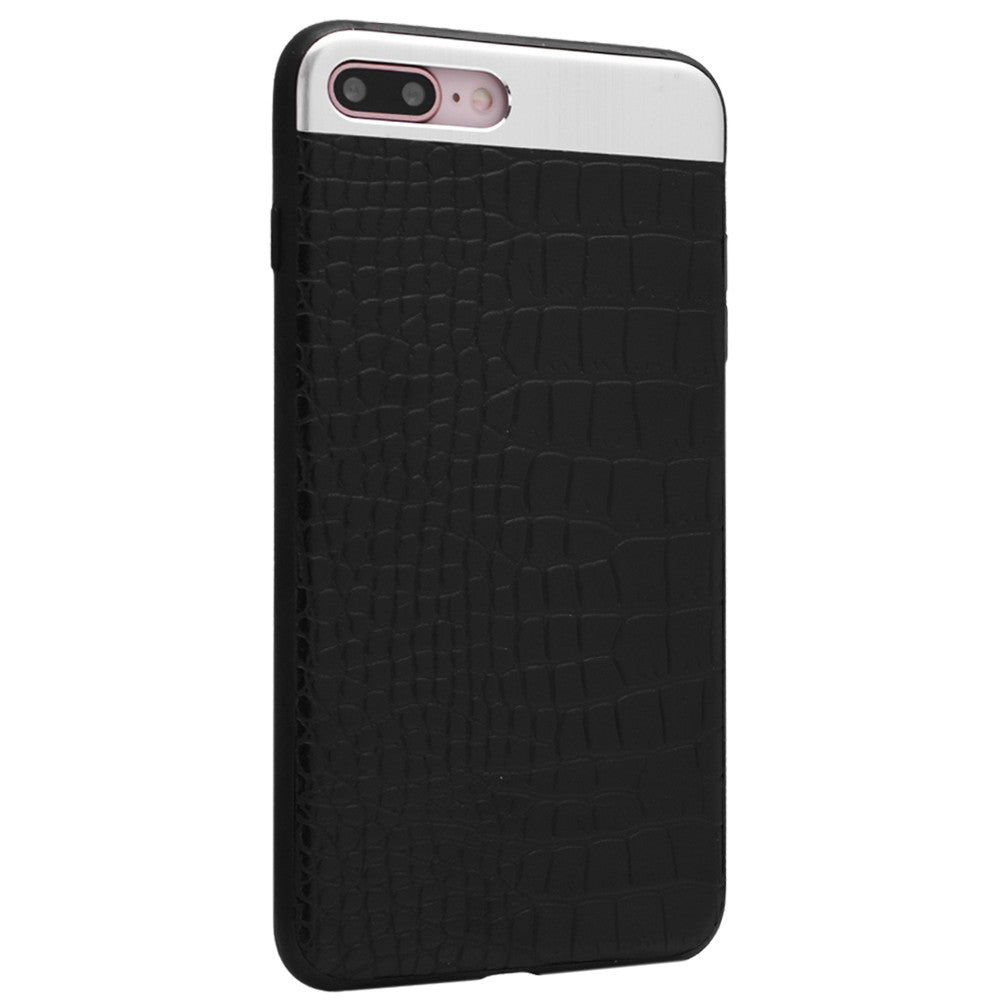 Top & Bottom Metal Leather Cover Case — Samsung J5 Prime(G570) — Black