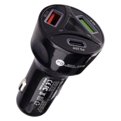 Car Charger | 55W | 2U | 1C — WGS-G35Y-PD Quick Charger