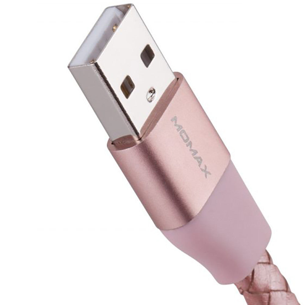 Кабель Lightning 2.4A (0.1m) — Momax DL1 — Rose Gold