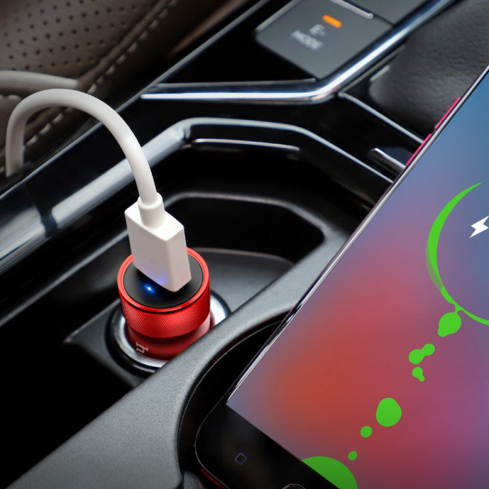 Car Charger | 3.0A | QC3.0 — Hoco Z32 — Metal Gray