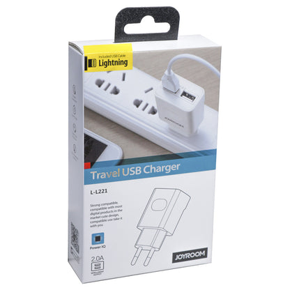 Home Charger | 2.0A | 2U | Lightning Cable (1m) — Joyroom L-L221 UM2 — White