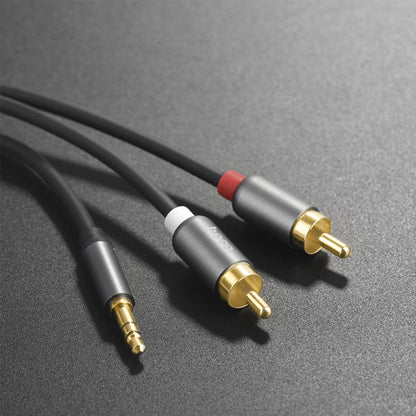 Cable Dual RCA To 3.5mm (1.55m) — Hoco UPA10 Lotus Metal Gray