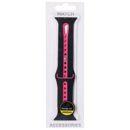 Ремінець Sport Nike New Design — Apple Watch 42 mm | 44 mm | 45 mm | 49 mm — Neon pink & Black