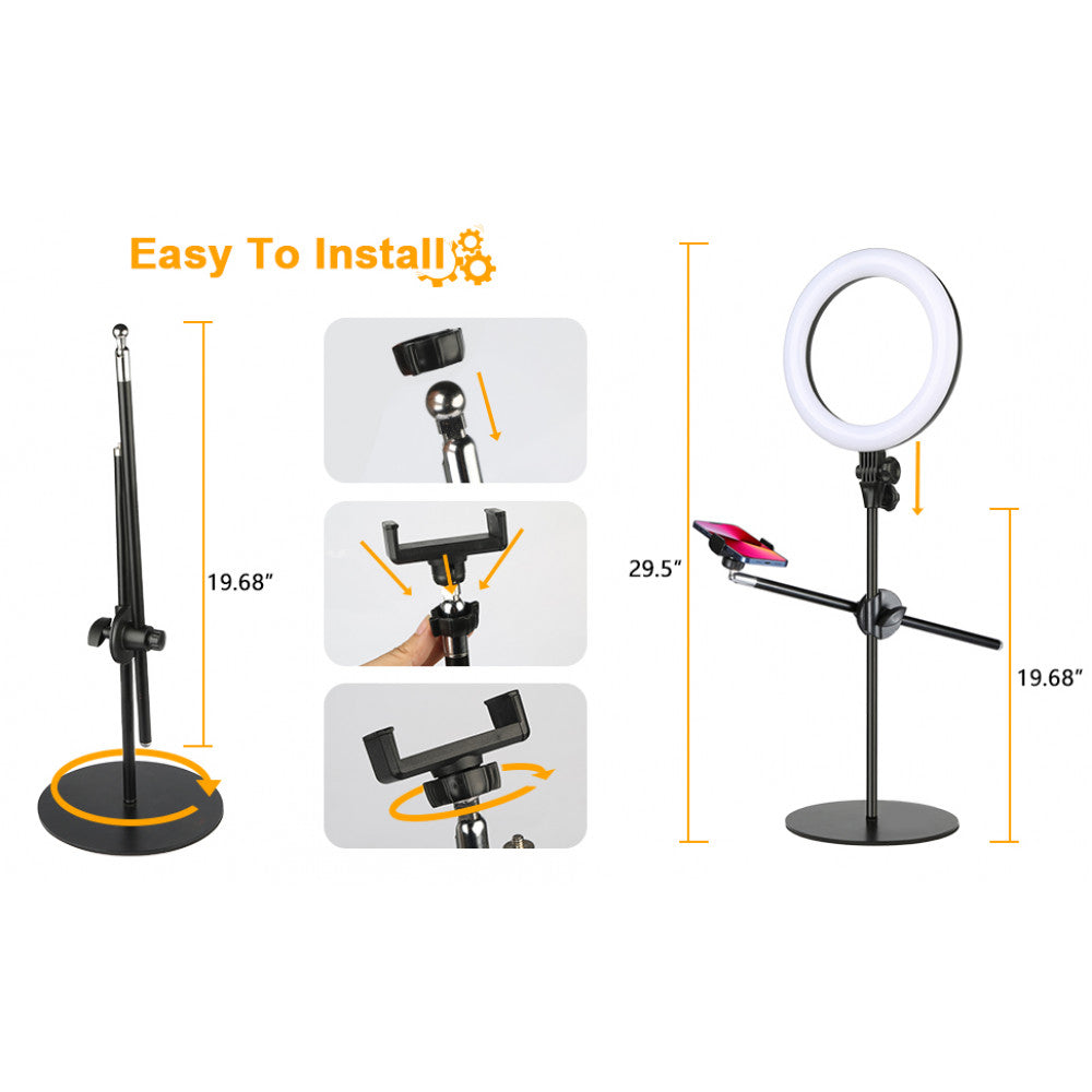 Лампа кольцевая комплект LED 360 Veron F-537S 10" 3300K - 6000К+ holder + remote + tripod stand