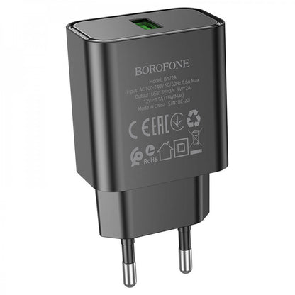 Home Charger | 18W | QC3.0 — Borofone BA72A — Black