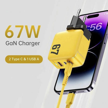Home Charger | 67W | GaN | 2 PD | QC3.0 — Veron TC-67