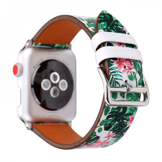 Ремінець Leather Series Flower Pattern — Apple Watch 38 mm | 40 mm | 41 mm — Red Flower Rhombus