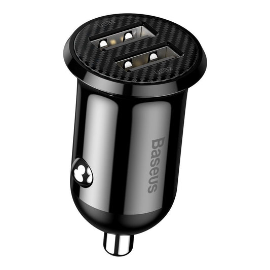 Car Charger | 4.8A | 2U — Baseus (CCALLP-01) Grain Pro — CCALLP-01 Black