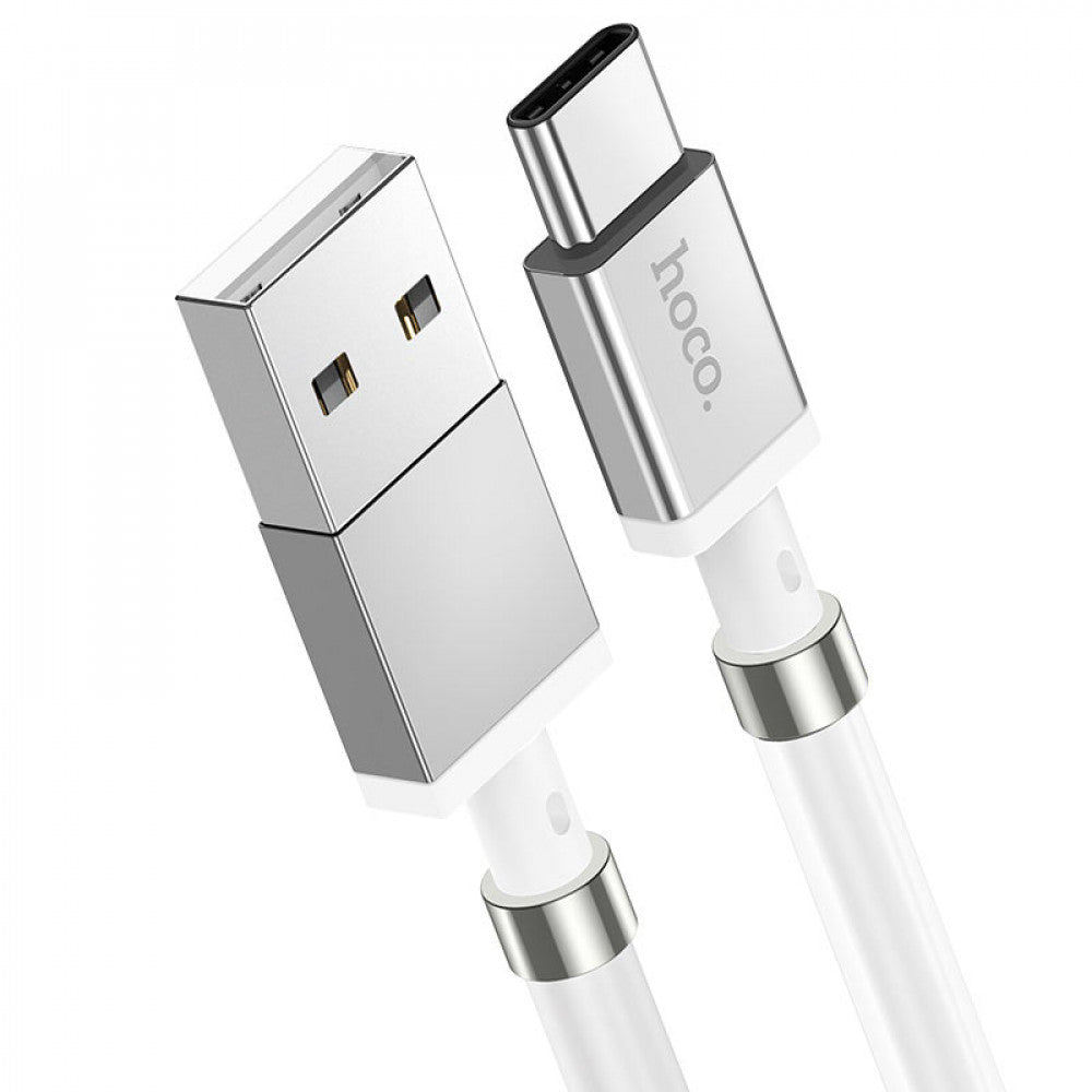 Кабель USB C 2.4A (1m) — Hoco U91 Magnetic — White