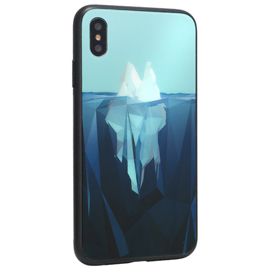 Glass with print TPU Case — iPhone Xs MAX — Ice