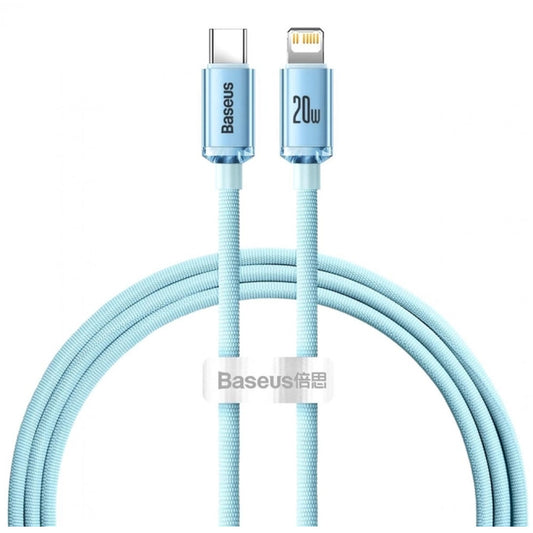 Кабель USB C to Lightning 20W (1.2m) — Baseus (CAJY0013) Crystal Shine Series — CAJY001303 Sky Blue