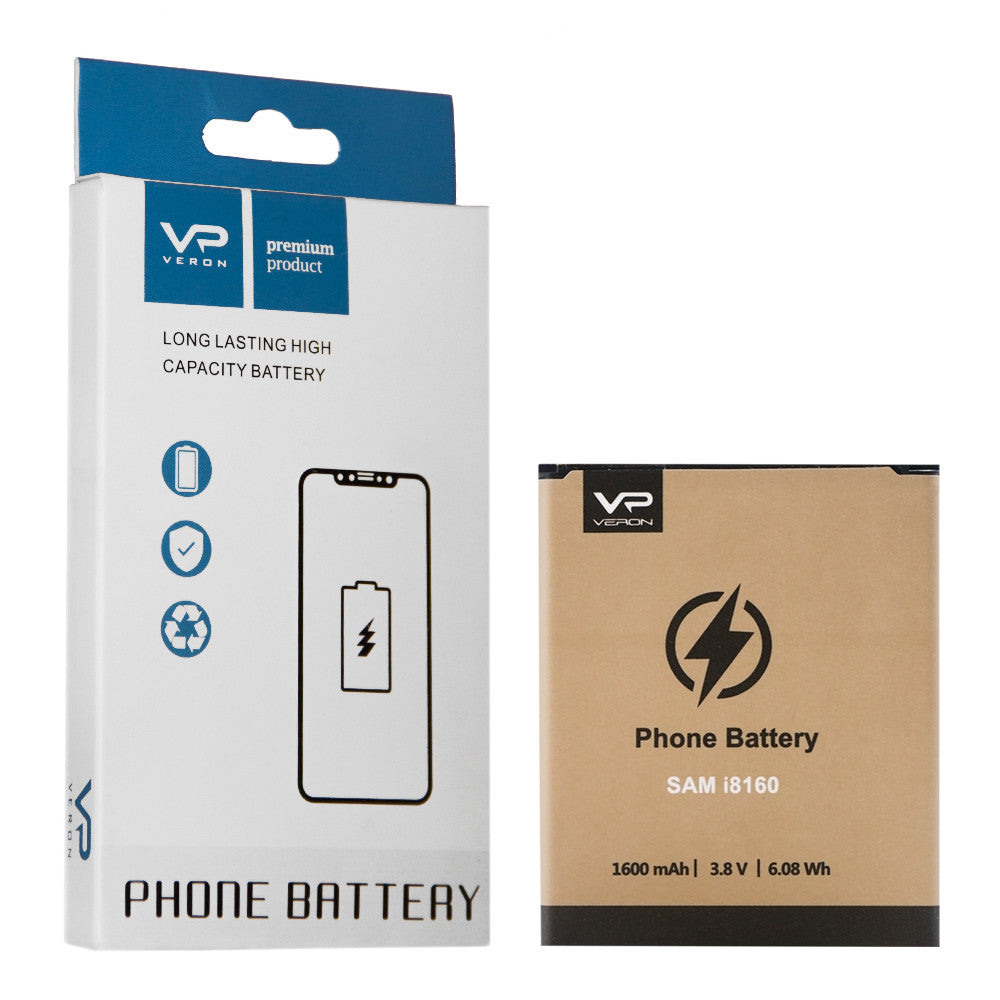 Аккумулятор Veron Samsung i8160 (EB-425161LU) (B100AE)(1500 mAh)