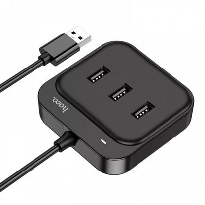 HUB USB To 4 USB 2.0 — Hoco HB31 Easy (1.2m) — Black