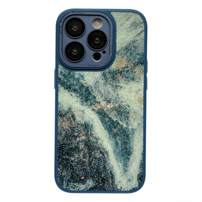 Glitter Marble Case — iPhone 14  — Blue