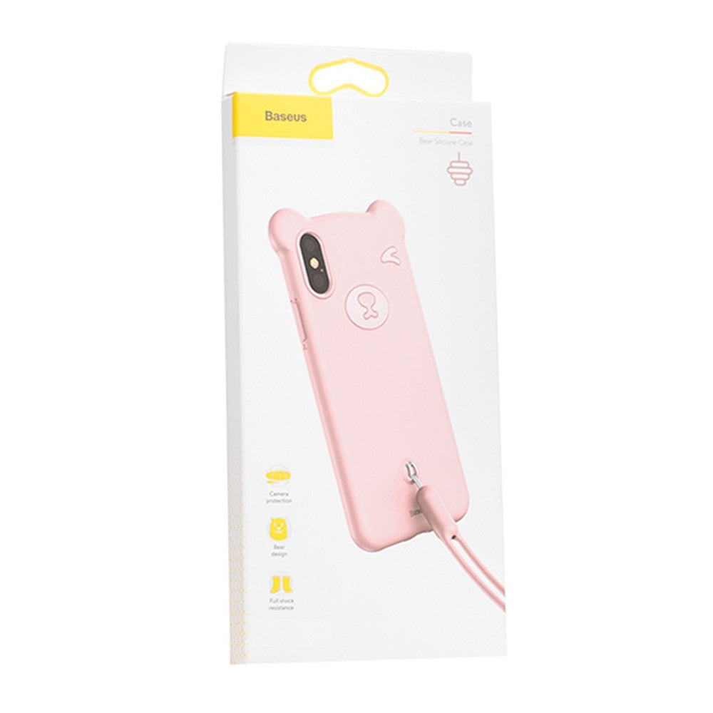 Baseus Bear Silicone Case — iPhone XS Max — Pink