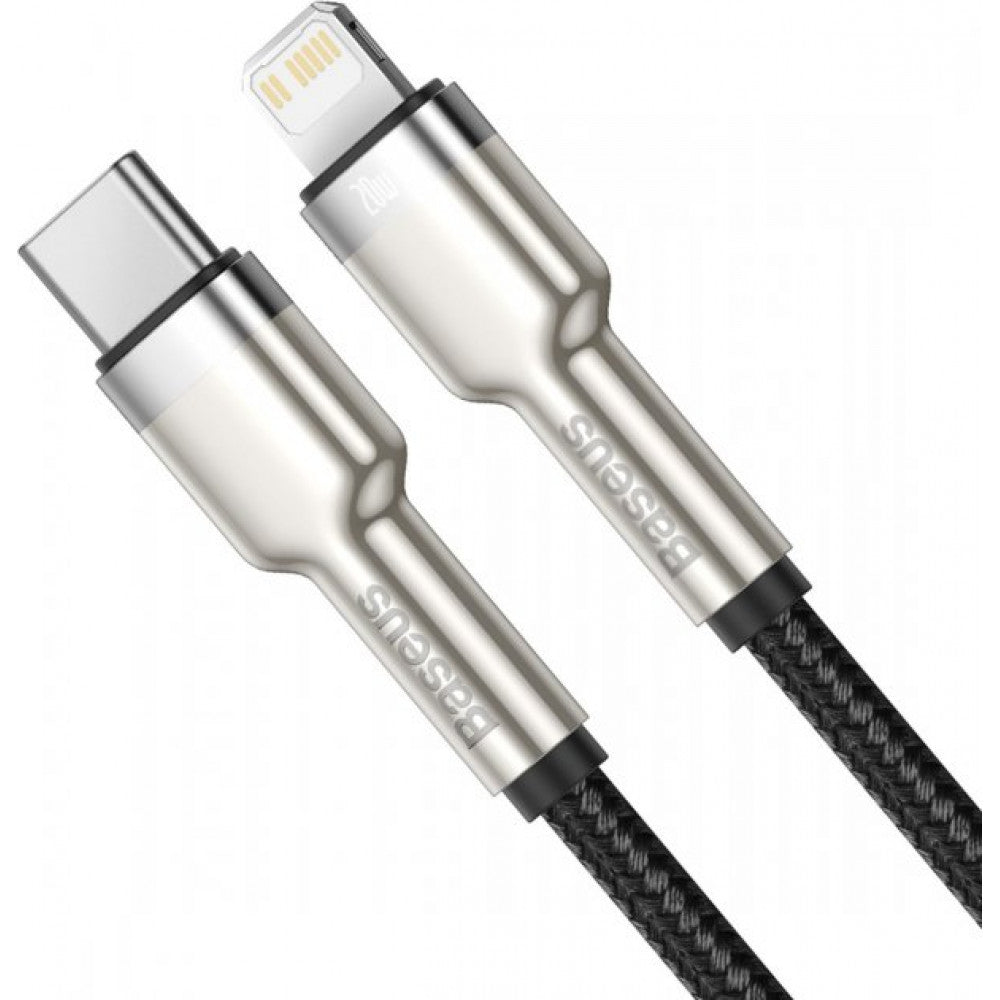 Кабель USB C to Lightning 20W (0.25m) — Baseus (CATLJK-01) Cafule Series Metal — CATLJK-01 Black