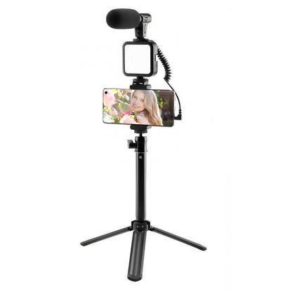 Monopod Tripod For Mobile | Bluetooth | Microphone LED Lamp | AY-49Z