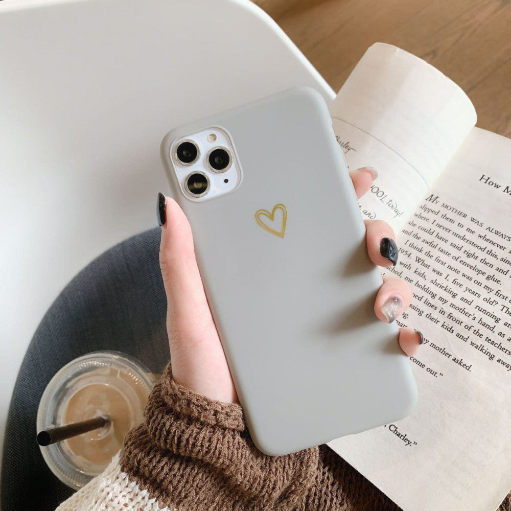 Ultra-thin soft heart-shaped pattern TPU Case  — iPhone 12 Pro 6.1"  — Gray