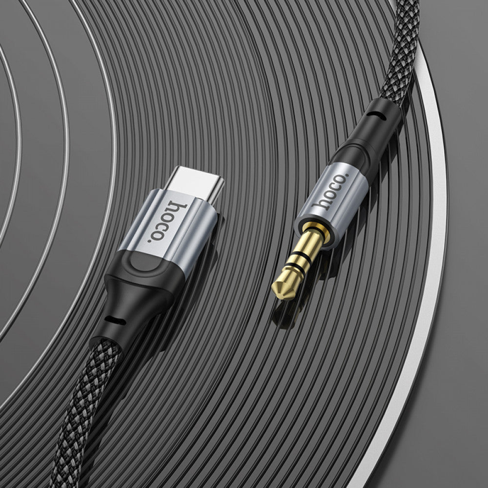 Cable Aux to USB C (1m) — Hoco UPA26 — Black