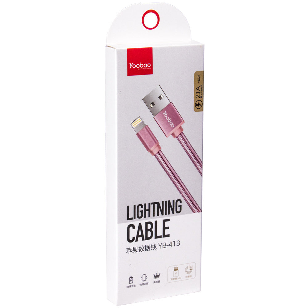 Кабель Lightning 18W (1m) — Yoobao YB413 — Rose Gold