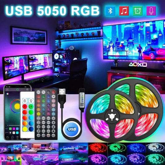 LED лента RGB 5050 15м c пультом 5V