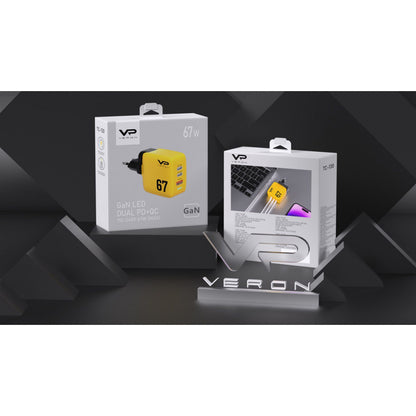 Home Charger | 67W | GaN | 2 PD | QC3.0 — Veron TC-67
