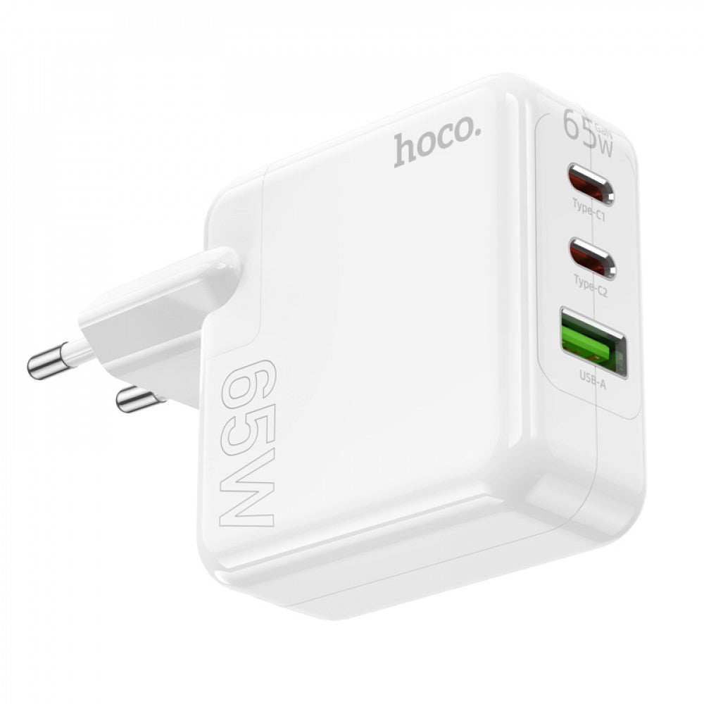 Home Charger | 65W | GaN | 2PD | QC 3.0 — Hoco C115A  — White