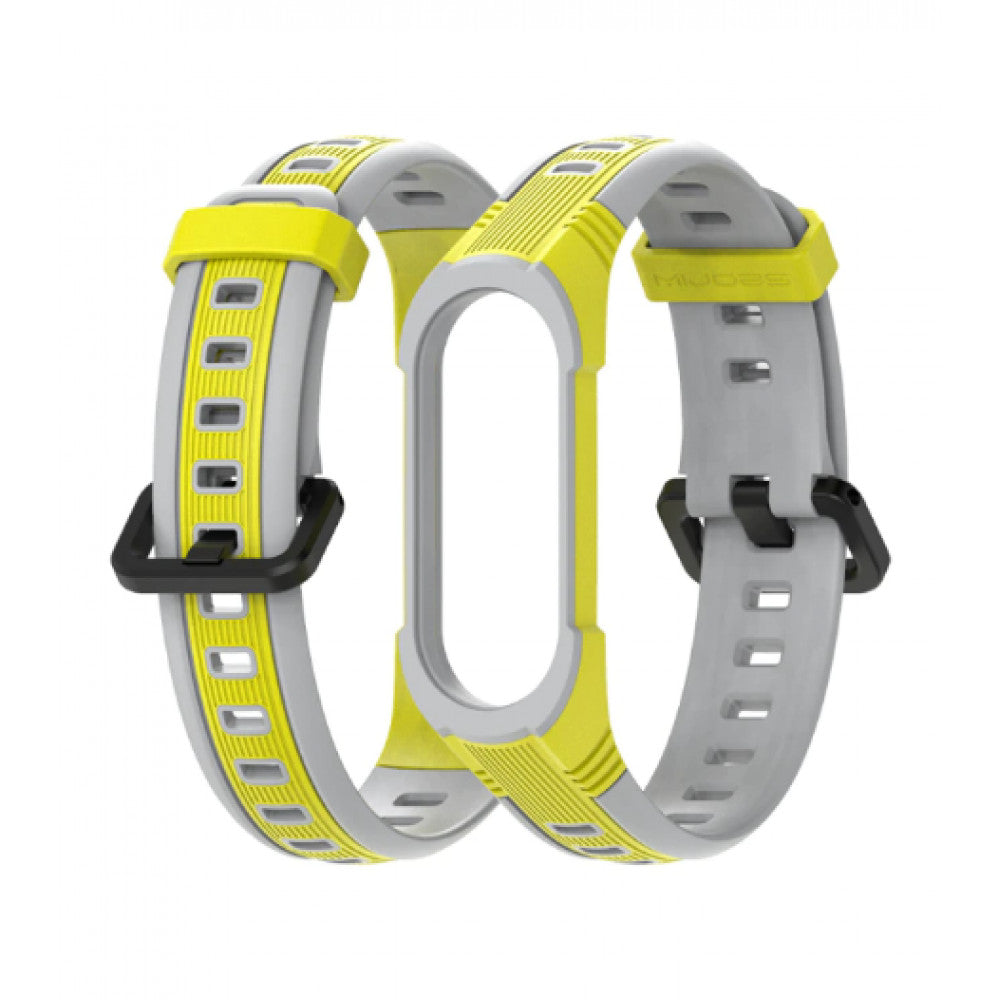 Ремінець Thin Armor — Xiaomi Mi Band 5 | 6 — Yellow&White