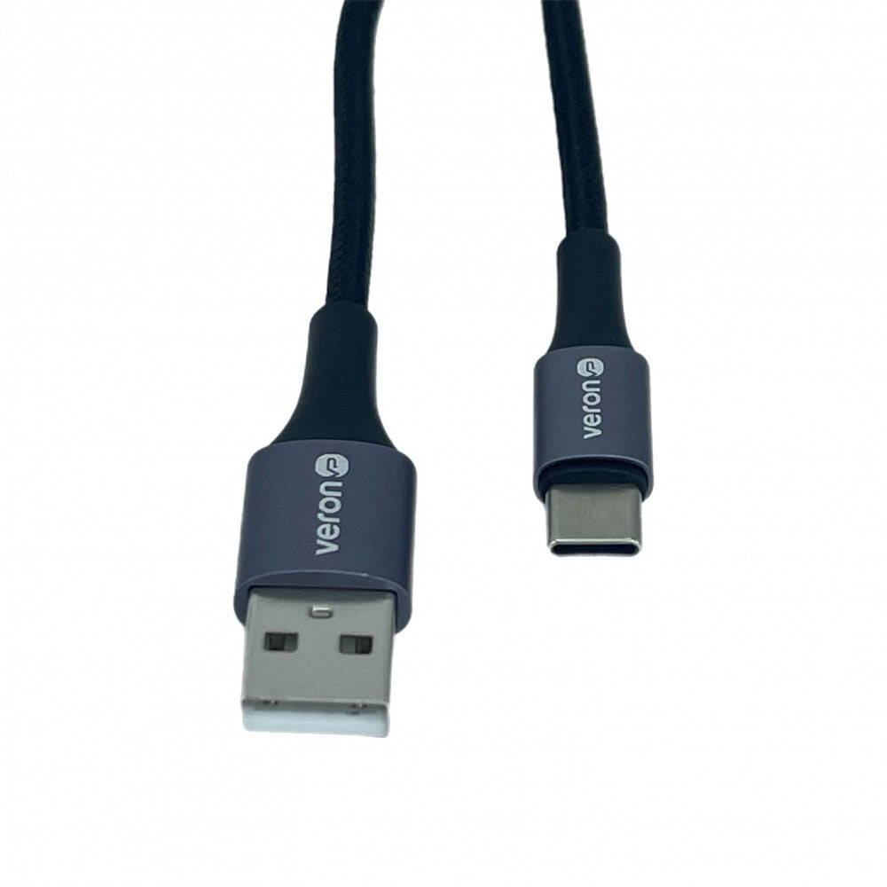 Nylon Cable USB C 3A (1m) Veron NC09 — Black