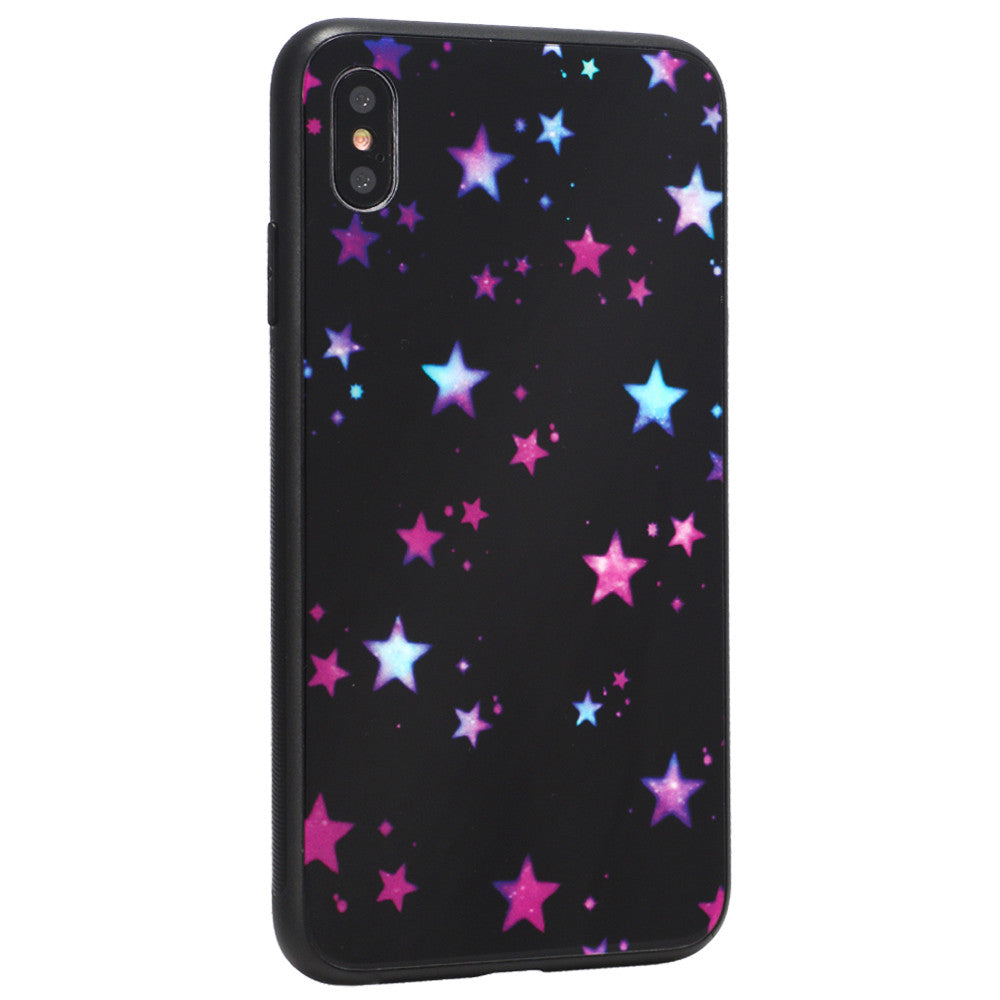 Glass with print TPU Case — iPhone Xs MAX — Stars