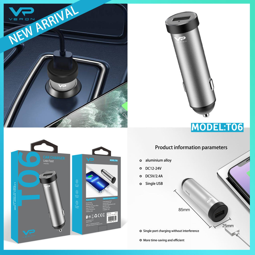 Car Charger | 2.4A | 1U — Veron T-06