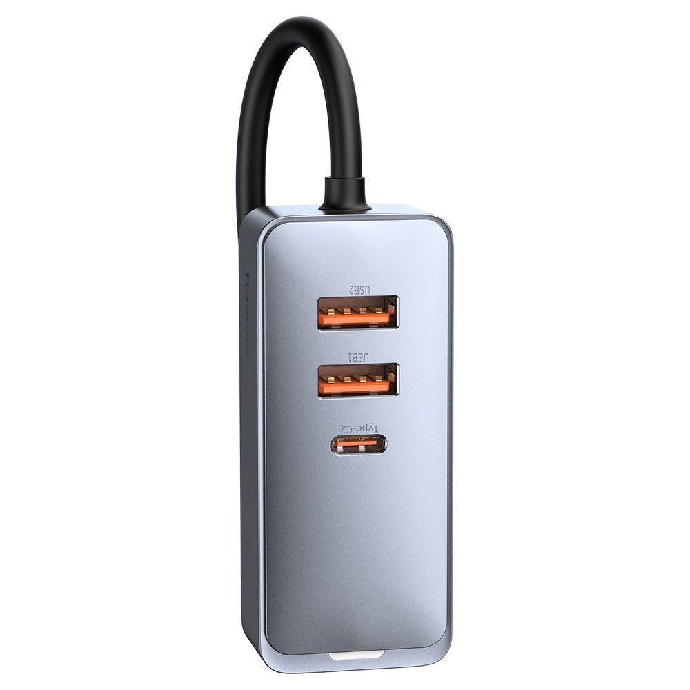 Car Charger | 120W | 3U | 1C | Extension Cord — Baseus (CCBT-B0G) Share Together PPS multi-port Fast charging Gray — CCBT-B0G Gray