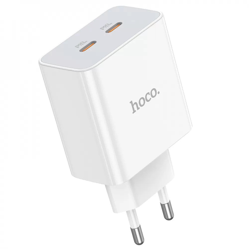 Home Charger | 35W | 2 PD | QC3.0 — Hoco C108A — White